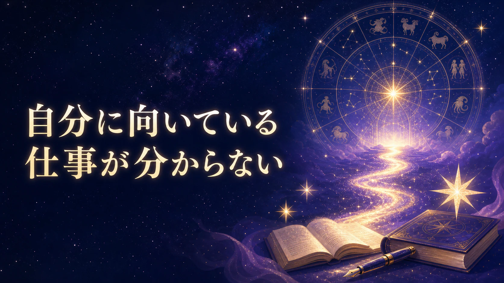 星空のホロスコープと仕事の象徴に「自分に向いている仕事が分からない」と記した記事アイキャッチ
