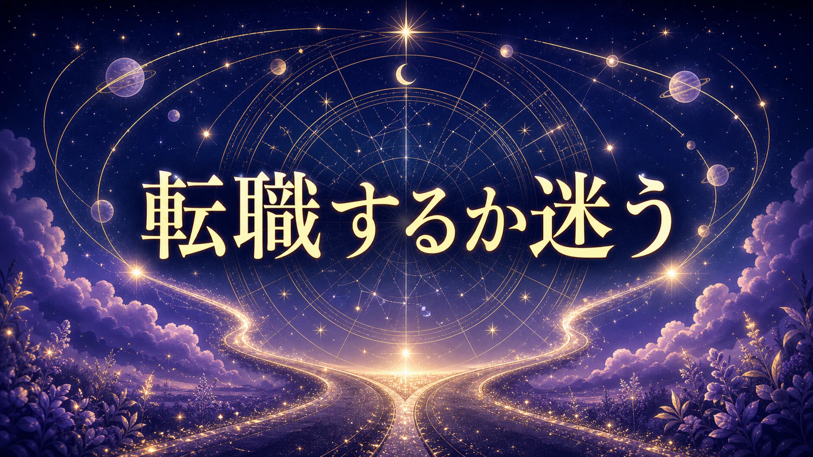 星の運行と二つの仕事の道に「転職するか迷う」と記した西洋占星術の記事アイキャッチ