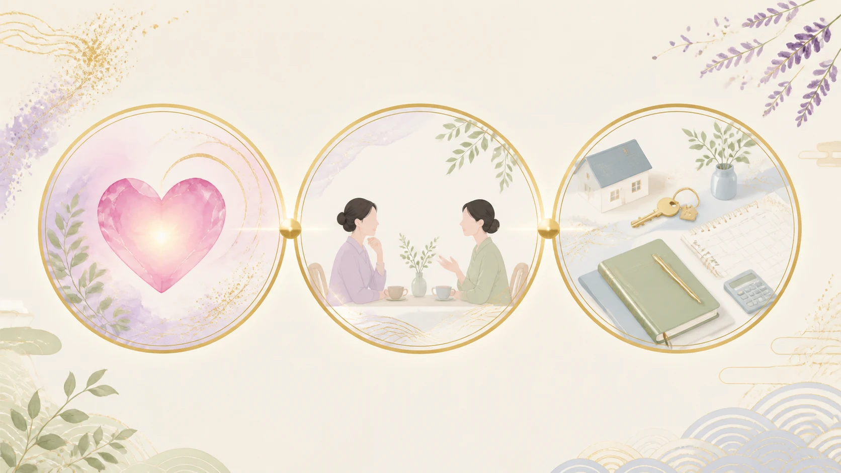 結婚の迷いを三つの観点に分ける図