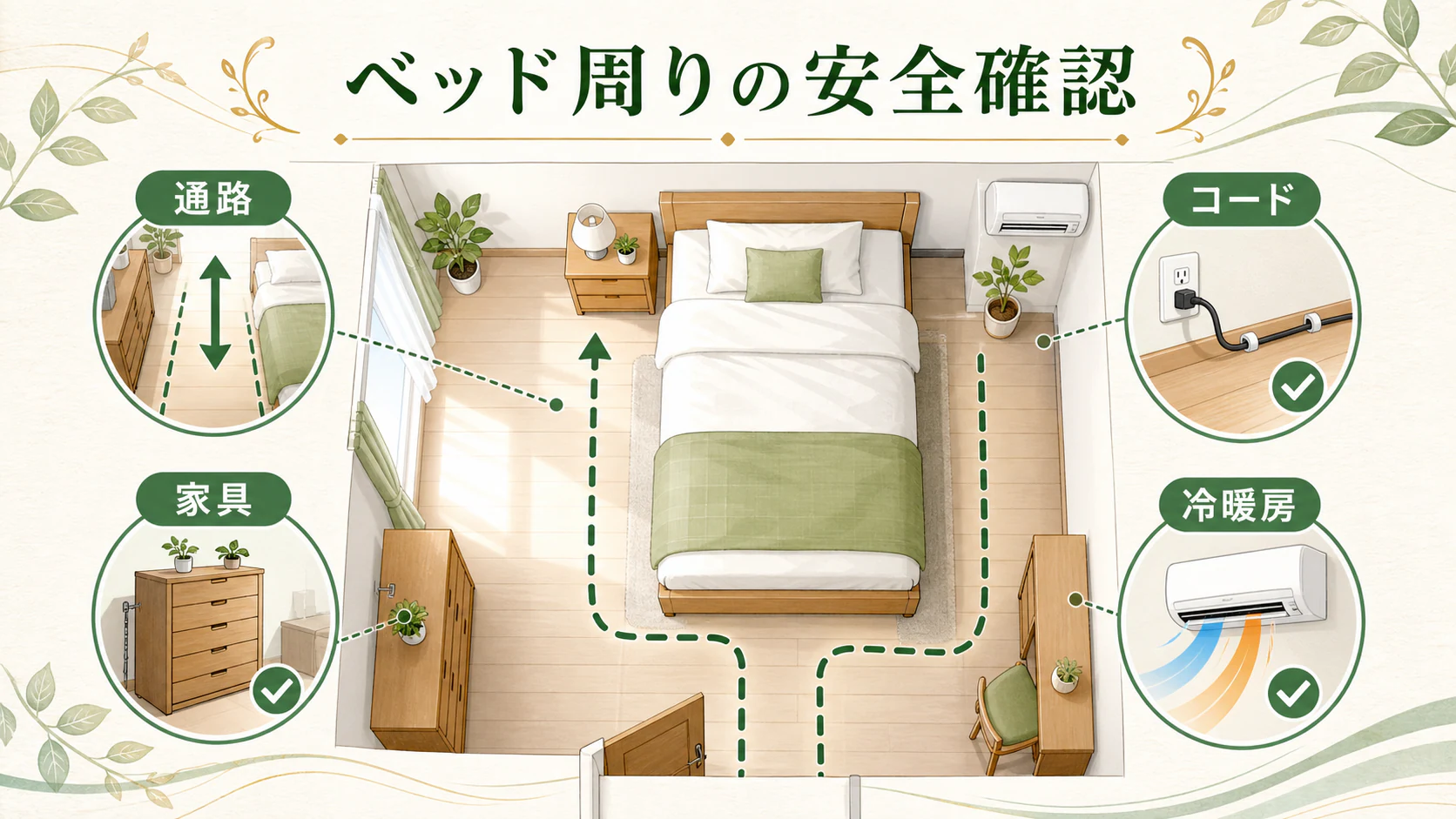 休息の陰と愛情を受け取る余白を整えた明るい寝室