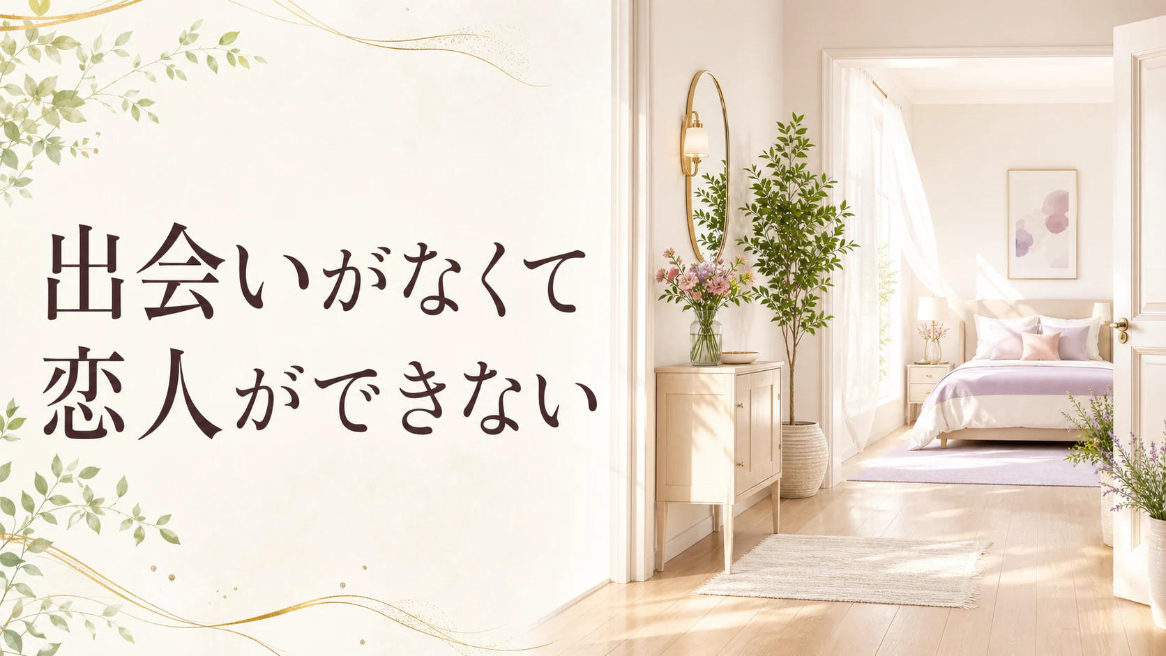 朝の明るい玄関と寝室から新しい縁を迎える恋愛風水記事のアイキャッチ