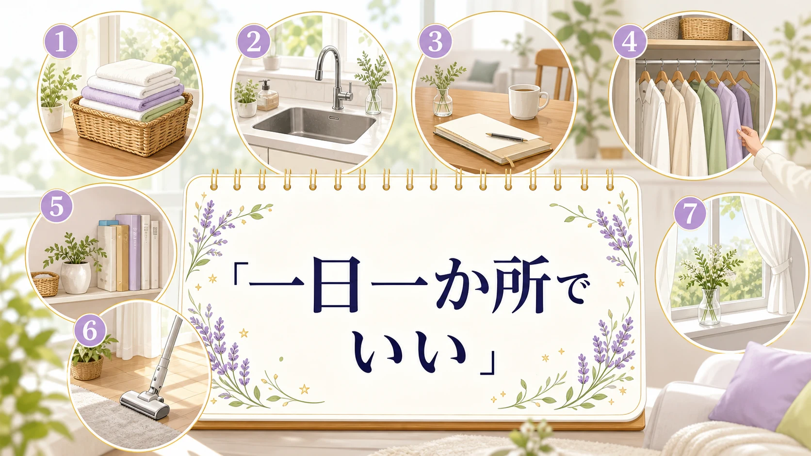 七日間で家の気を一か所ずつ整えるイメージ