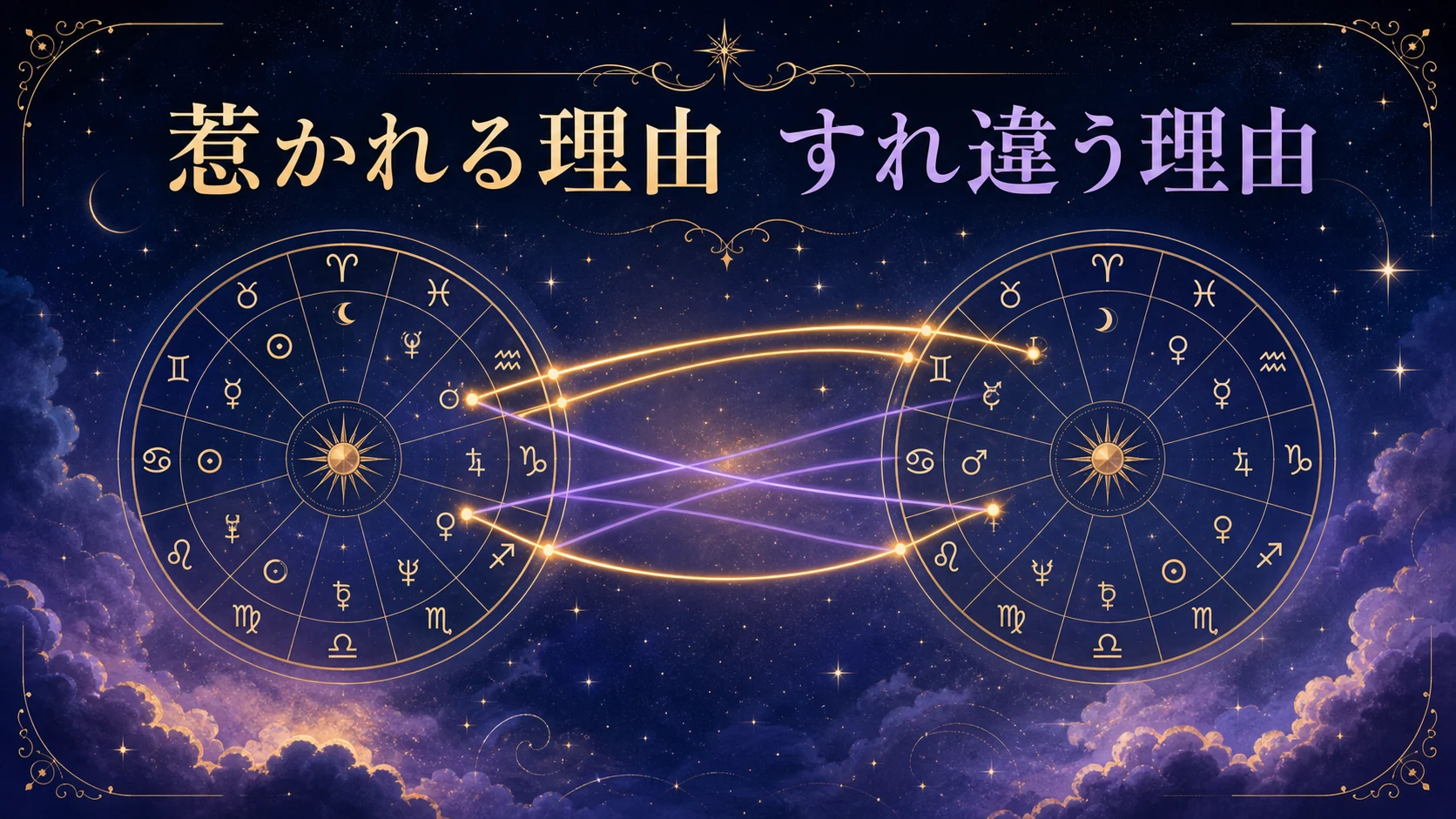 惹かれ合う星とすれ違いやすい星のつながりを示す図