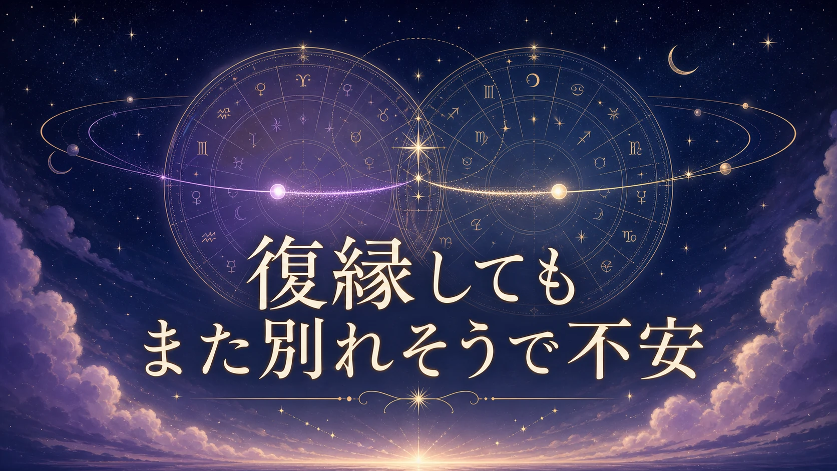 二人のホロスコープと星の軌道で、復縁後の相性を見直す西洋占星術記事のアイキャッチ