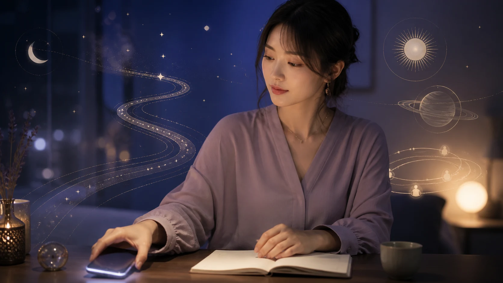 SNSの光から離れ自分の星の軌道へ目を向ける人物のアイキャッチ