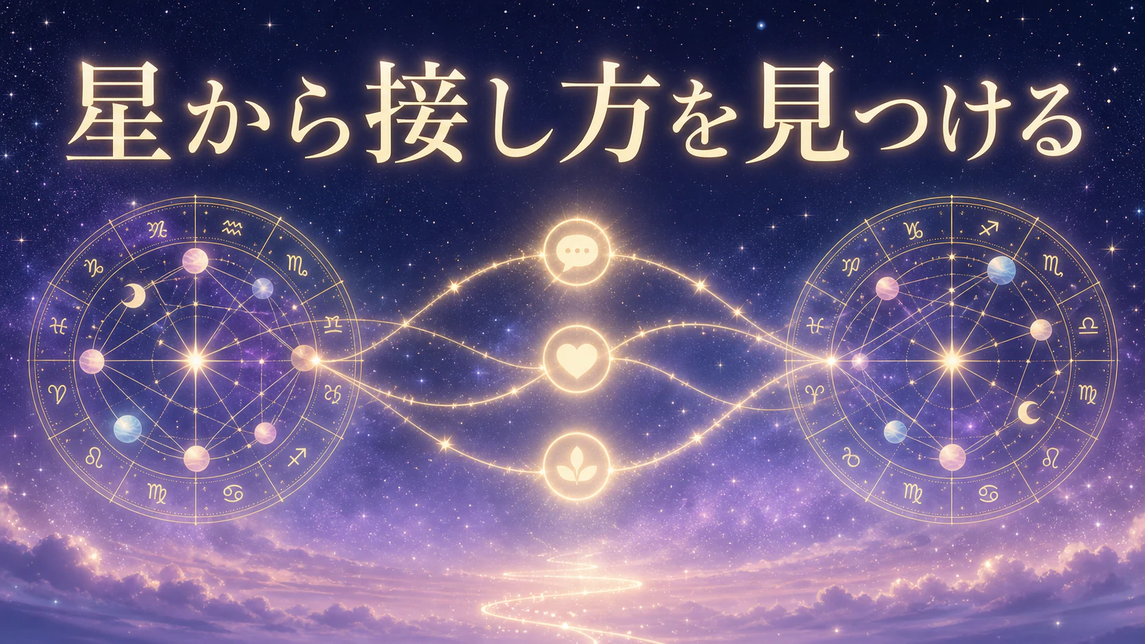 星から片思いの相手に合う接し方を見つけるイメージ