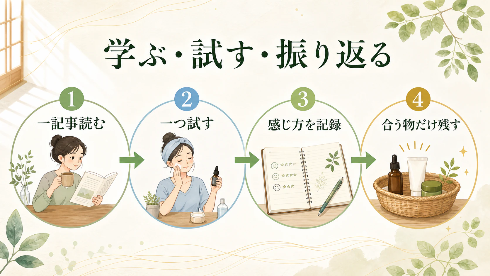 第6章 小さく試して振り返るを暮らしの中で分かりやすく整理した図