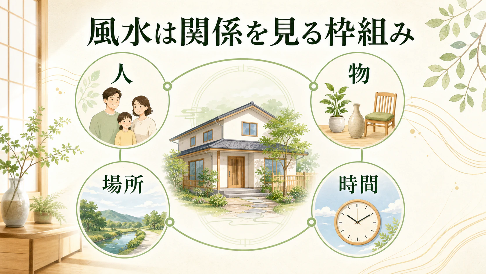 風水は環境の関係を見る枠組みを暮らしの中で分かりやすく整理した図