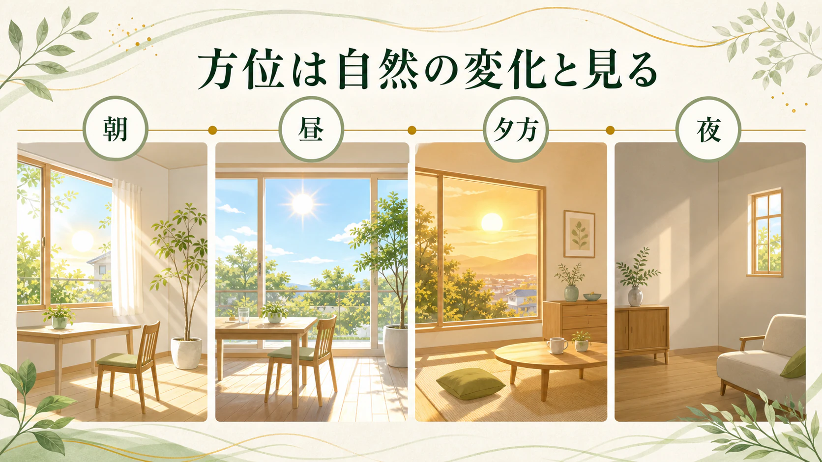 方位には自然の変化が重ねられてきたを暮らしの中で分かりやすく整理した図