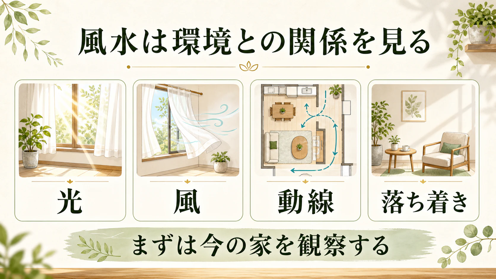 風水は「環境との関係」を整える考え方を暮らしの中で分かりやすく整理した図