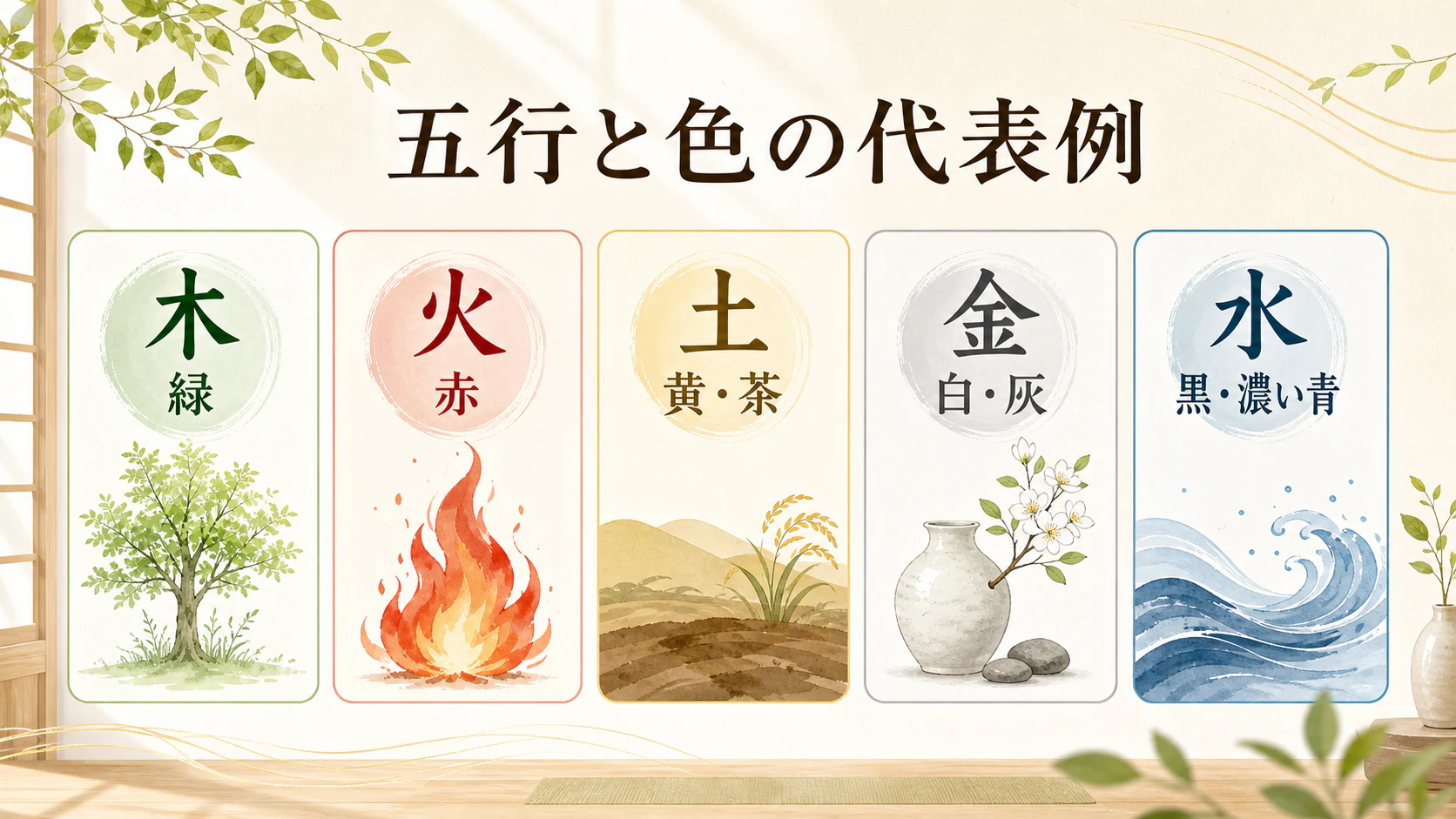 色の対応は代表例として見るを暮らしの中で分かりやすく整理した図