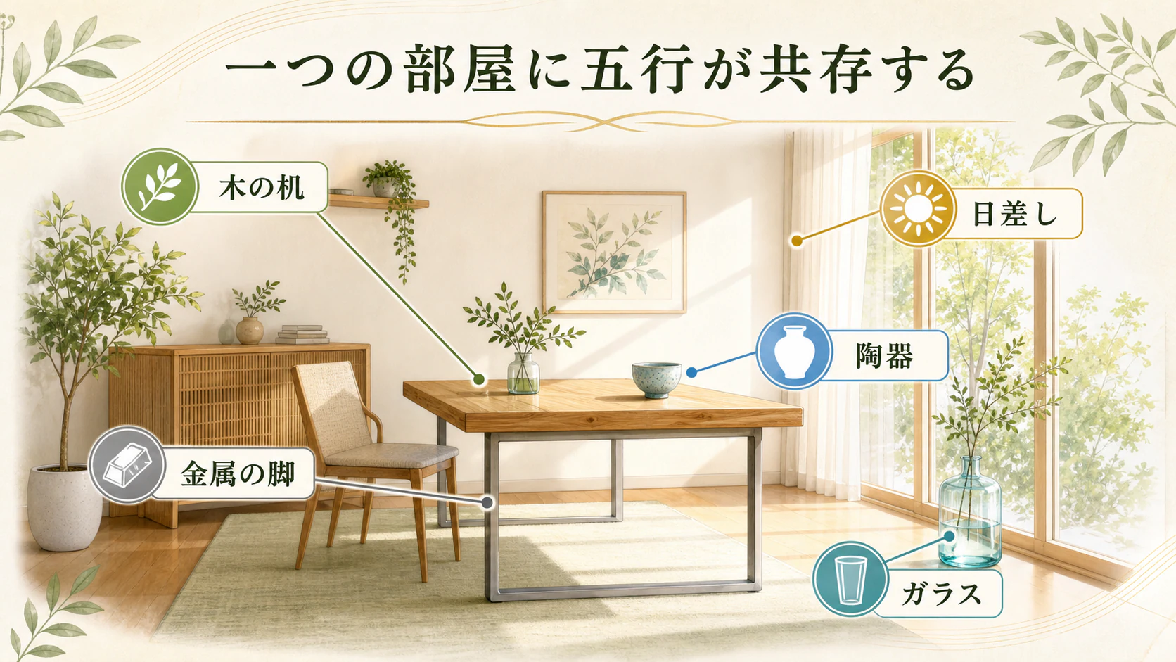 五行は組み合わせで見るを暮らしの中で分かりやすく整理した図