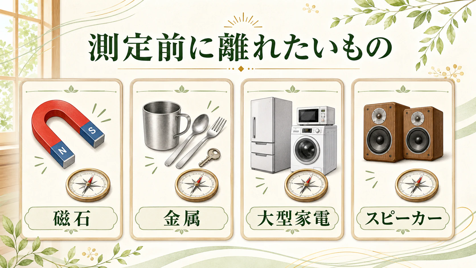 測る前に誤差の原因から離れるを暮らしの中で分かりやすく整理した図