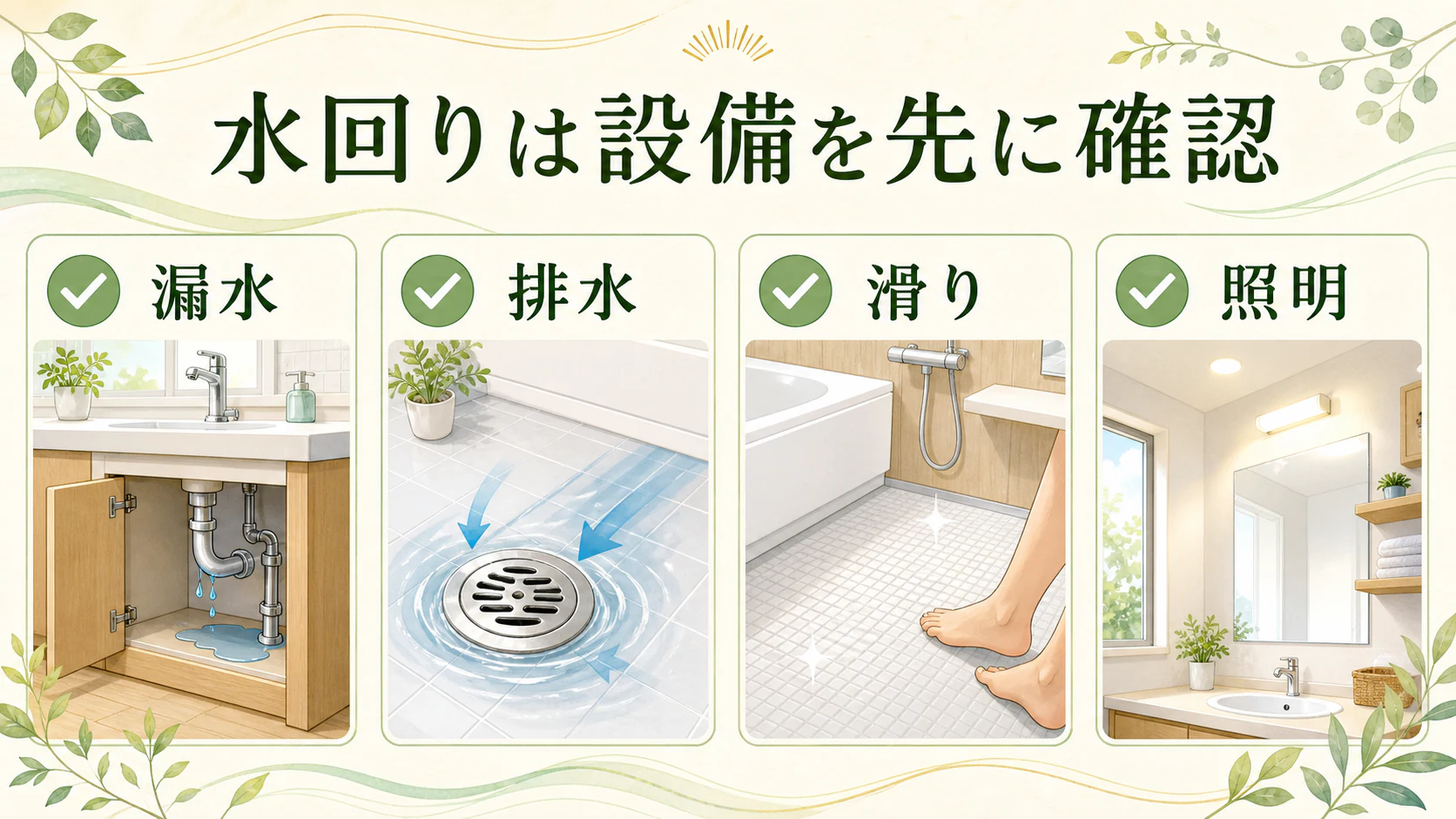 水の象徴より設備の状態を先に見るを暮らしの中で分かりやすく整理した図