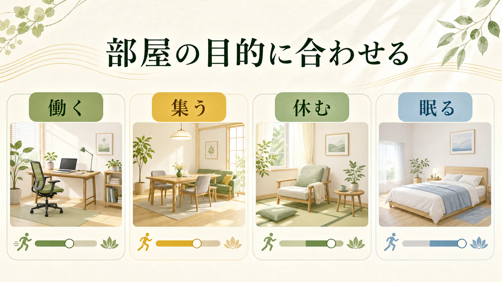 偏りのサインを暮らしから探すを暮らしの中で分かりやすく整理した図