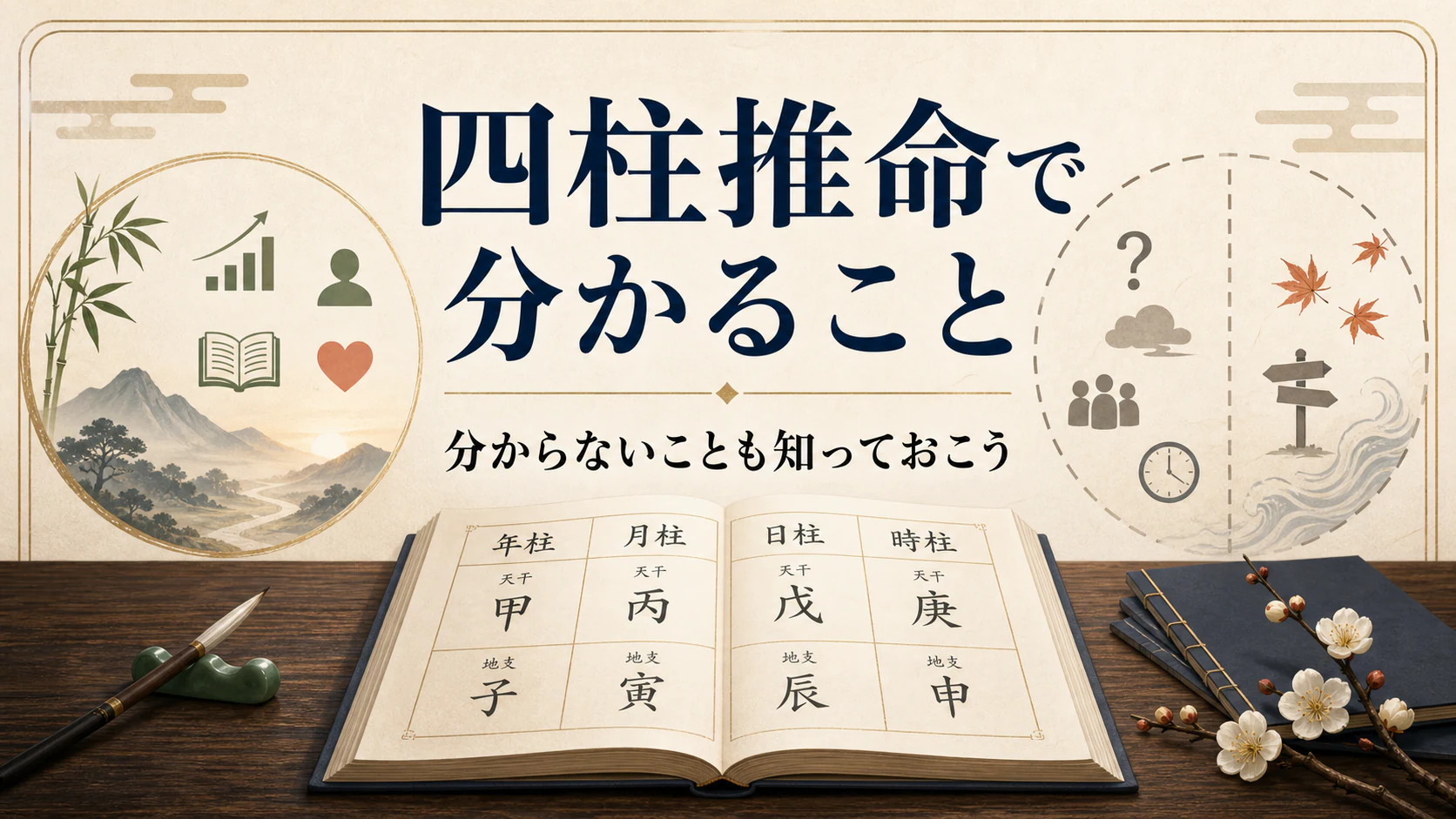 四柱推命で分かることと分からないことを示すアイキャッチ