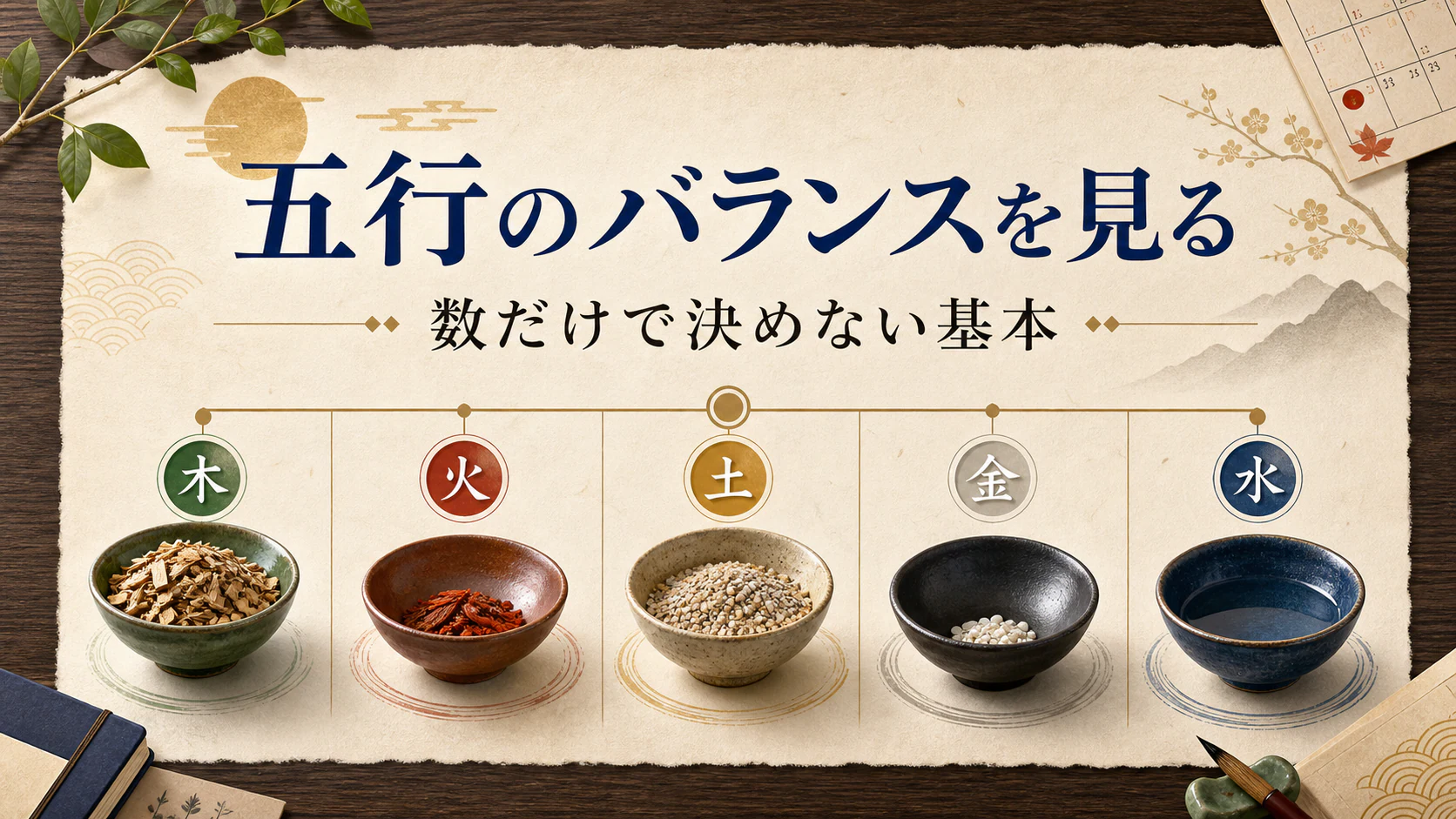 木火土金水を数だけで決めない五行バランスのアイキャッチ