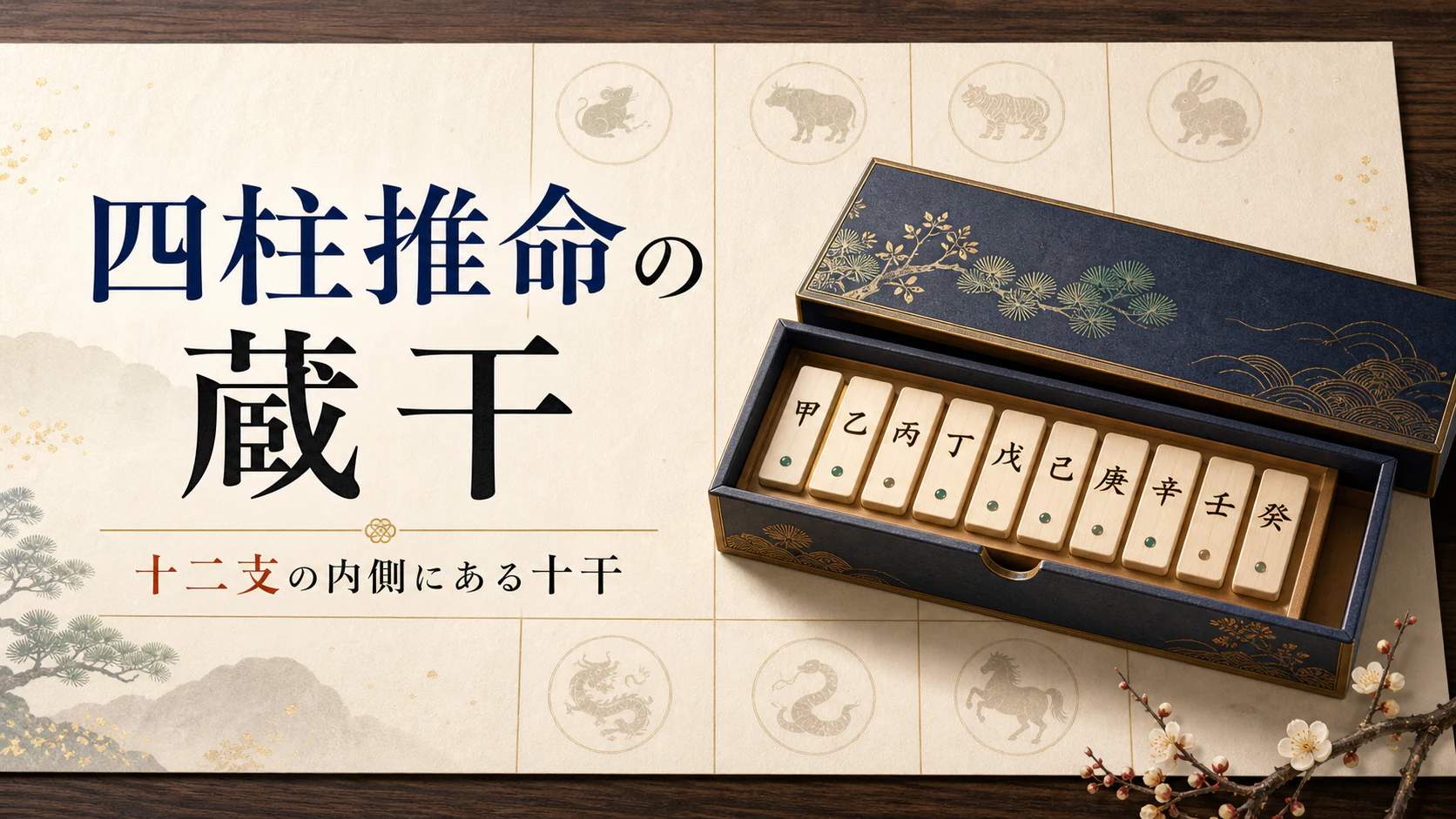 十二支の箱の中に十干がある蔵干のアイキャッチ
