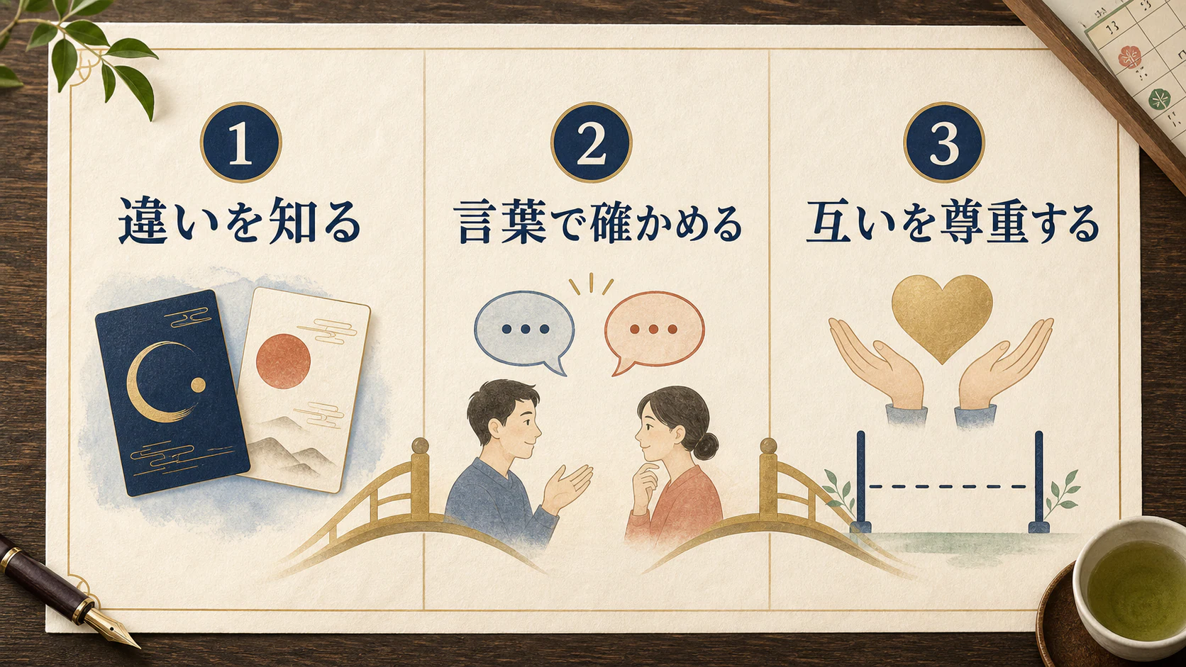 違いを知り言葉で確かめ互いを尊重する流れ