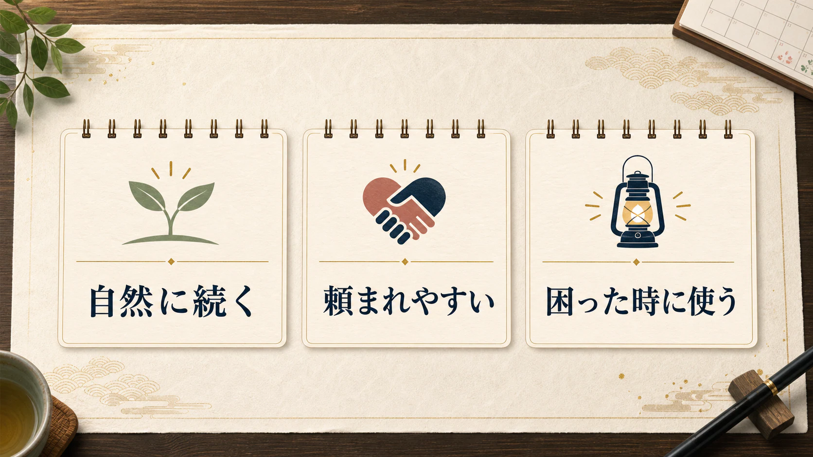 自然に続く、頼まれる、困った時に使う強みの確認図