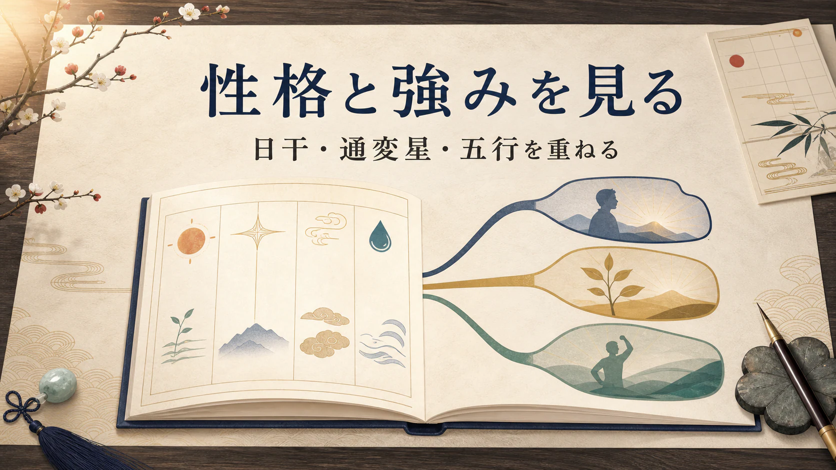 日干通変星五行から性格と強みを見るアイキャッチ