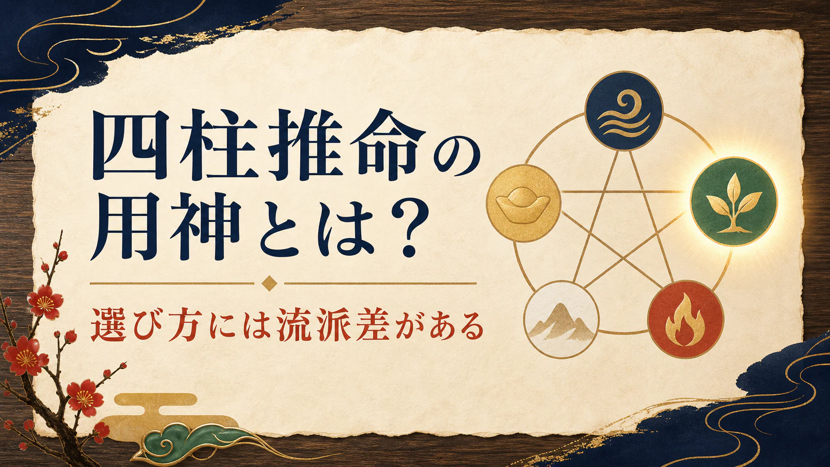 命式の一要素を穏やかに強調し流派差を示すアイキャッチ