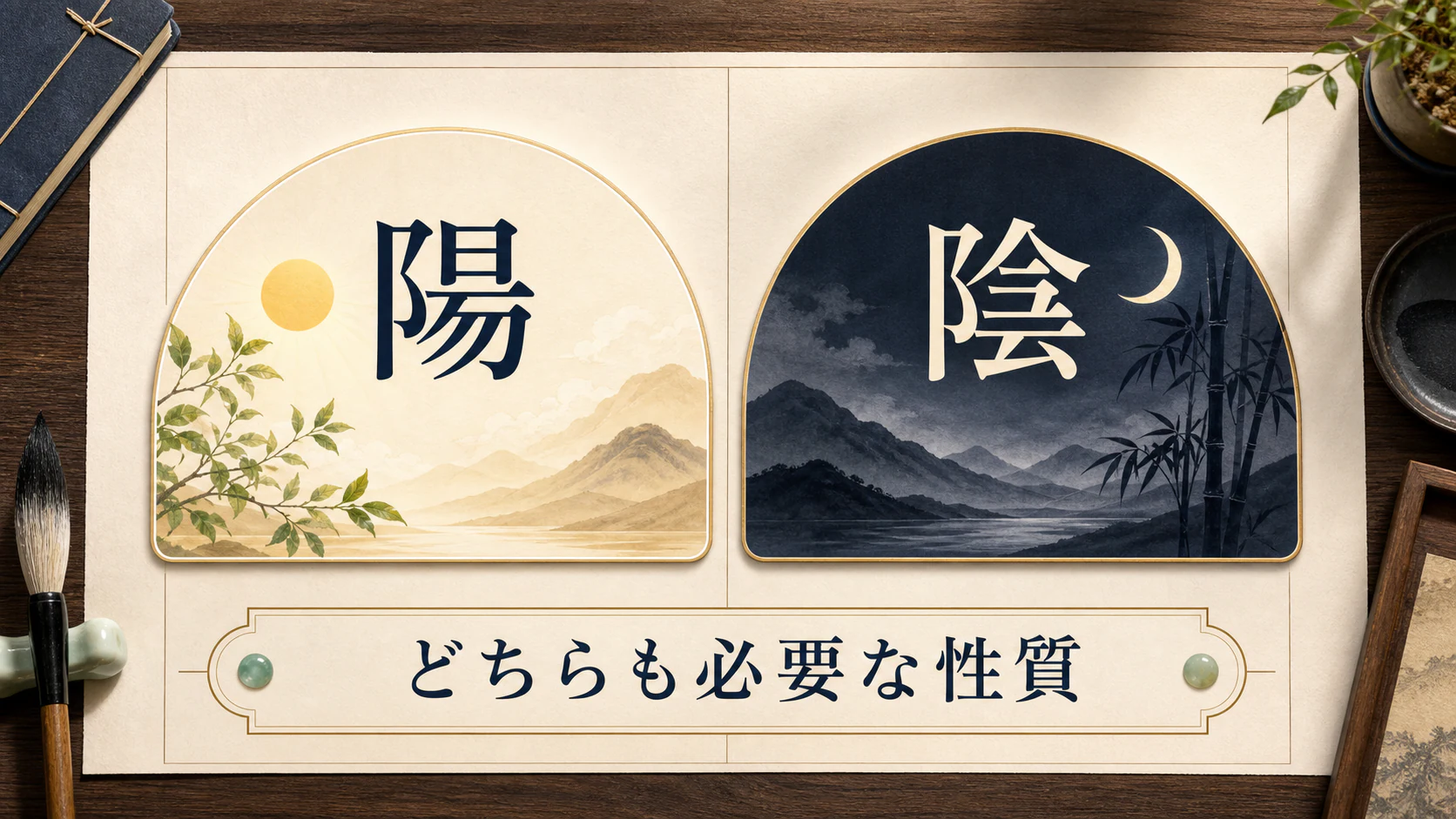 陽と陰を対等な性質として示す図