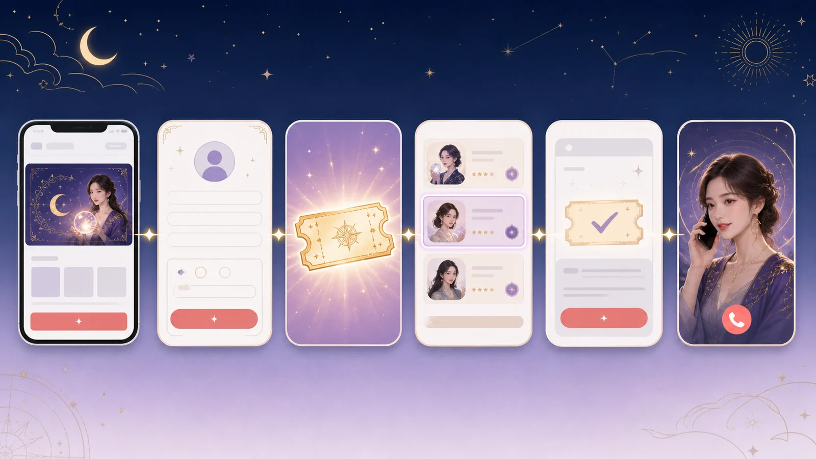 専用バナーから登録しクーポンを選んで通話する順番
