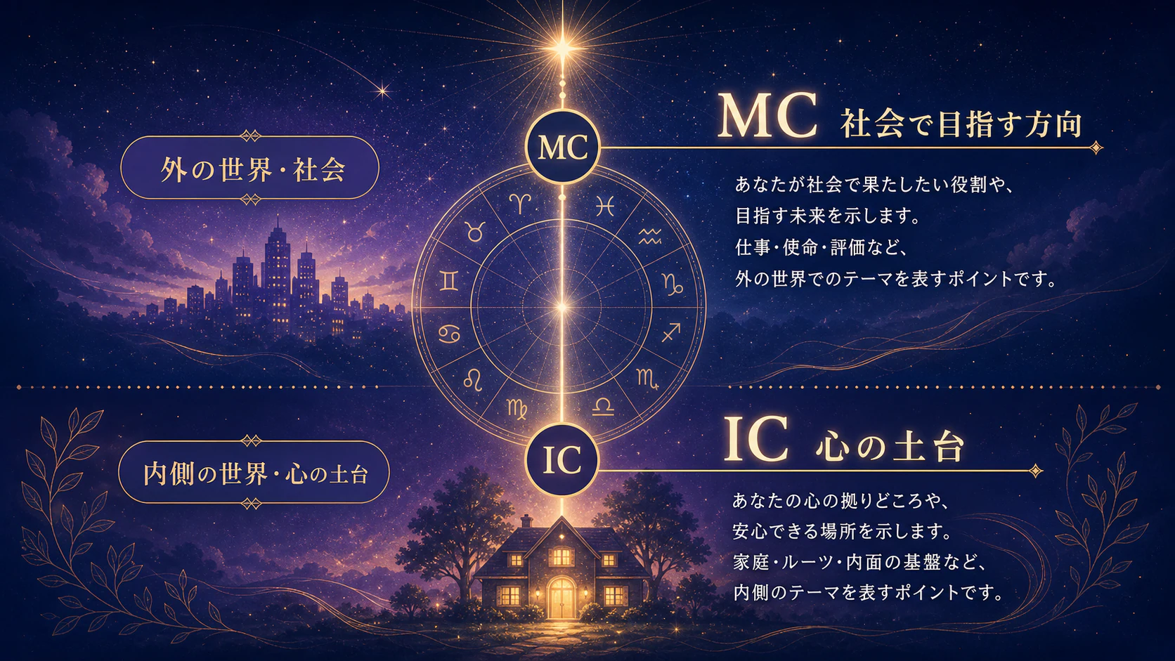 MCとICは社会と心の軸を初心者向けに整理した図