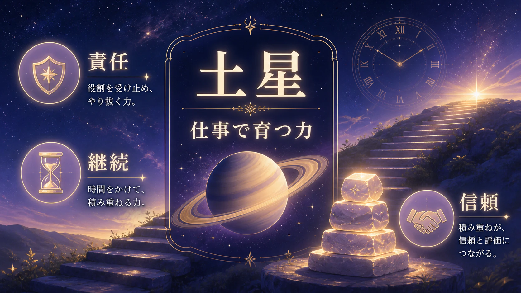 土星は仕事で育つ力を初心者向けに整理した図