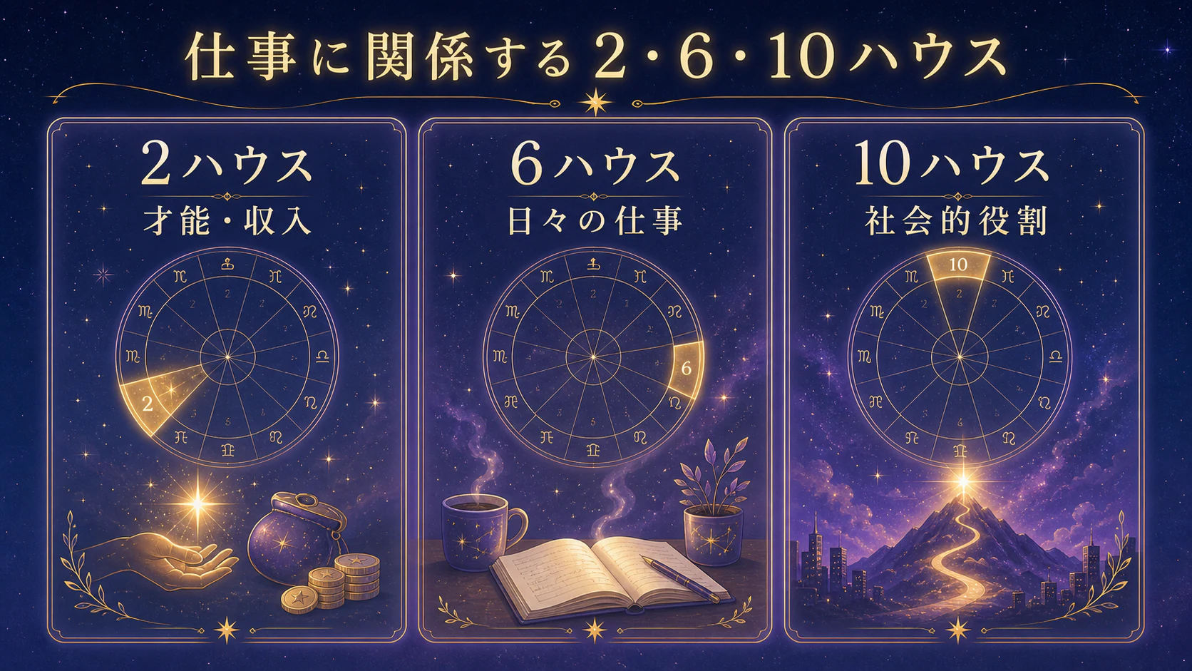 2・6・10ハウスを使い分けるを初心者向けに整理した図