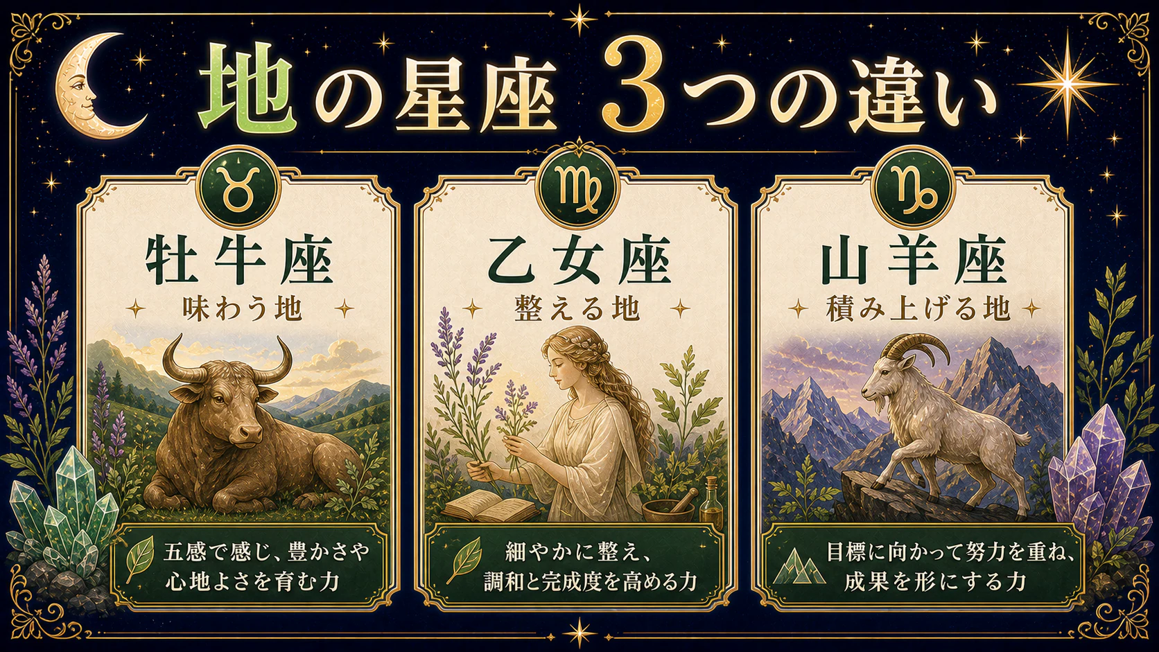 山羊座は「積み上げる地」を初心者向けに整理した図