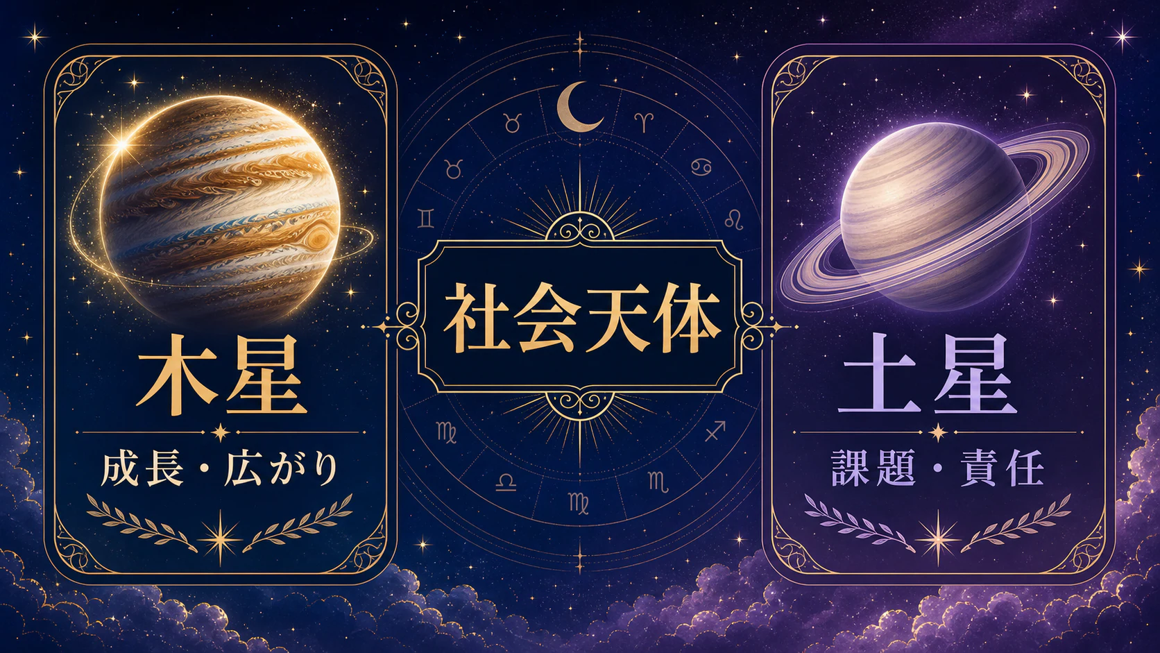 木星と土星は社会天体と呼ばれるを初心者向けに整理した図