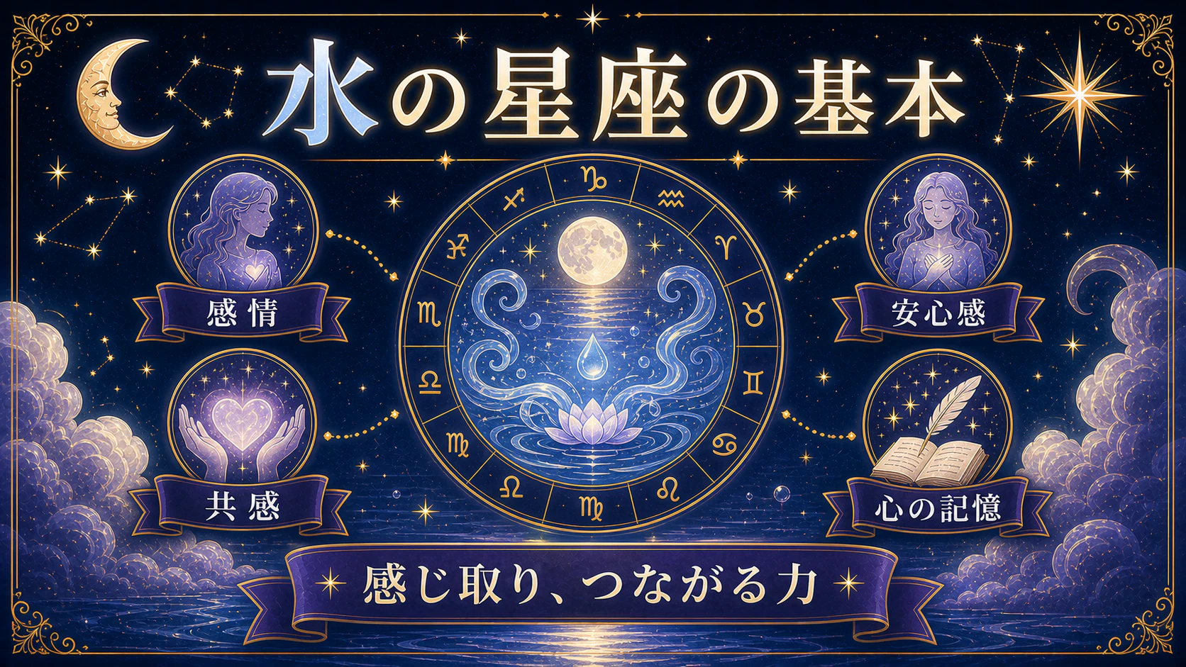 水の星座は「感じ取り、つながる力」を初心者向けに整理した図